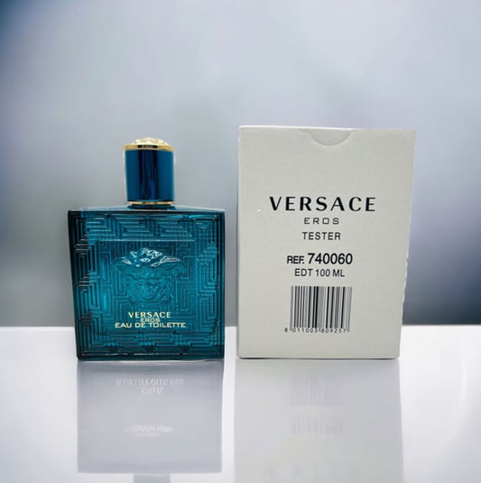 Versace Eros Eau de Toilette Tester, 100 ml, Blue, for Him